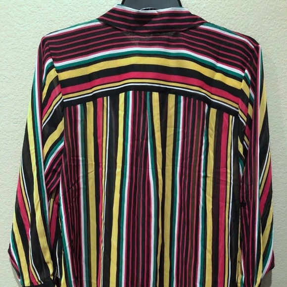 (NWT) INC International Concepts Women's Party Stripe Sheer Top Plus Size 2X - Picture 10 of 14